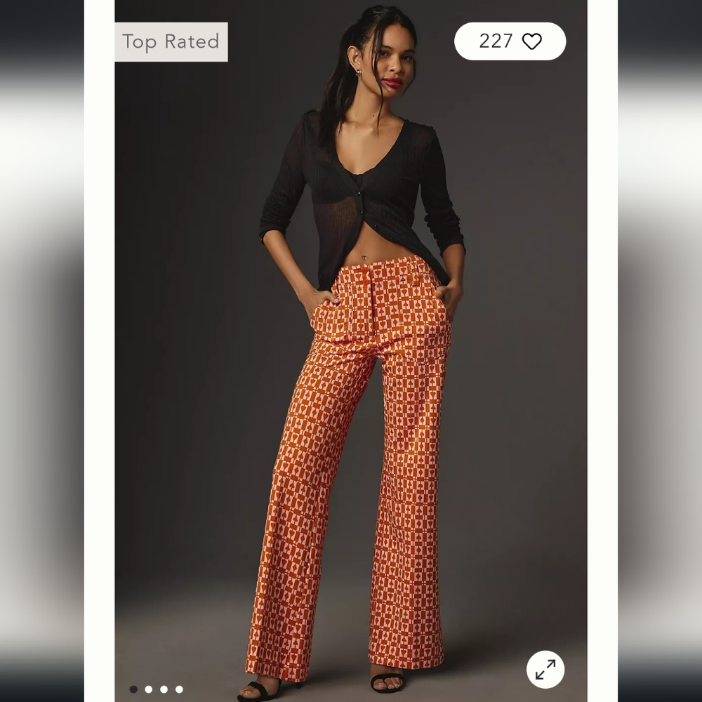 The Naomi Ponte Wide-Leg Flare Pants by Maeve: Printed Edition